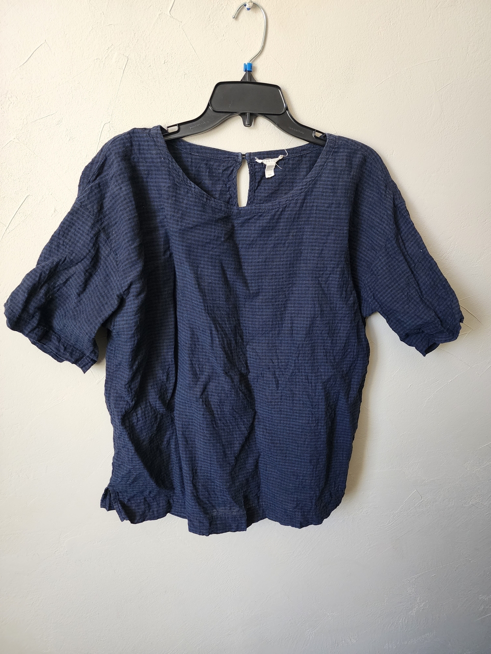 Eileen Fischer Textured Short-Sleeve Blouse Size Medium
